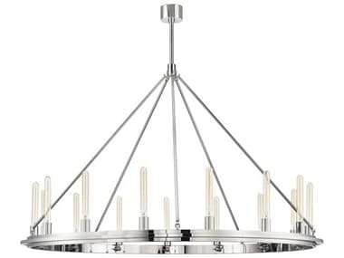 Hudson Valley Chambers 58" Wide 15-Light Polished Nickel Round Chandelier HV2758PN