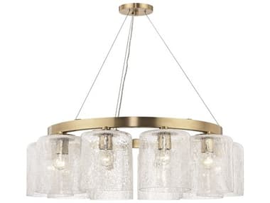 Hudson Valley Charles 34" Wide 10-Light Aged Brass Clear Glass Chandelier HV3234AGB