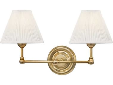 Hudson Valley Classic 18" Wide 2-Light Aged Brass Vanity Light HVMDS102AGB