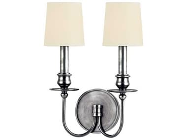 Hudson Valley Cohasset 14" Tall 2-Light Polished Nickel Off White Wall Sconce HV8212PN