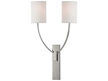 Hudson Valley Colton 24" Tall 2-Light Polished Nickel Off White Wall Sconce HV732PN
