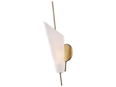 Hudson Valley Cooper 22" Tall 2-Light Aged Brass Off White Glass LED Wall Sconce HV8061AGB
