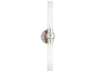 Hudson Valley Cornwall 25" Tall 2-Light Polished Nickel Off White Glass Wall Sconce HV822PN