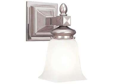 Hudson Valley Cumberland 9" Tall 1-Light Satin Nickel Off White Glass Wall Sconce HV2821SN