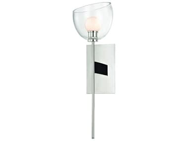 Hudson Valley Davis 19&quot; Tall 1-Light Polished Nickel Clear Crystal Glass Wall Sconce HV2800PN