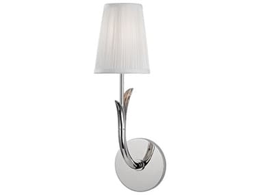 Hudson Valley Deering 15" Tall 1-Light Polished Nickel White Wall Sconce HV9401PN