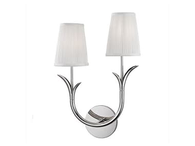 Hudson Valley Deering 17" Tall 2-Light Polished Nickel White Wall Sconce HV9402LPN