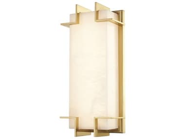 Hudson Valley Delmar 14" Tall 1-Light Aged Brass Off White LED Wall Sconce HV3915AGB