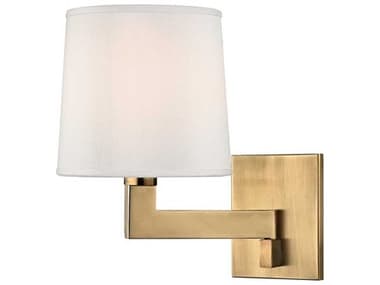 Hudson Valley Fairport 11" Tall 1-Light Aged Brass White Wall Sconce HV5931AGB