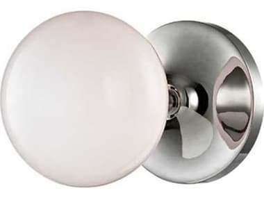 Hudson Valley Fleming 5" Tall 1-Light Polished Nickel Off White Glass LED Wall Sconce HV4741PN