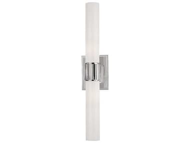 Hudson Valley Fulton 20" Tall 2-Light Polished Nickel Off White Glass Wall Sconce HV1822PN