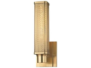 Hudson Valley Gibbs 12" Tall 1-Light Aged Brass Wall Sconce HV7031AGB