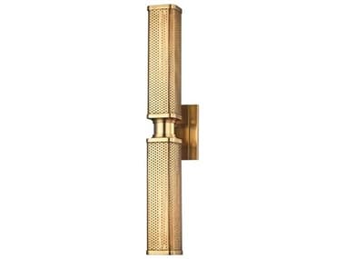 Hudson Valley Gibbs 22" Tall 2-Light Aged Brass Wall Sconce HV7032AGB