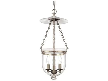 Hudson Valley Hampton 3-Light Historic Nickel Clear Glass Bell Candelabra Chandelier HV252HNC1