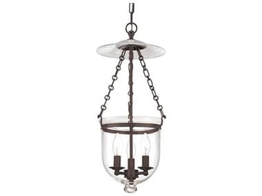 Hudson Valley Hampton 10" Wide 3-Light Old Bronze Clear Glass Bell Candelabra Chandelier HV252OBC1