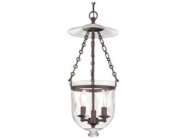 Hudson Valley Hampton 3-Light Old Bronze Clear Glass Bell Candelabra Chandelier HV252OBC3