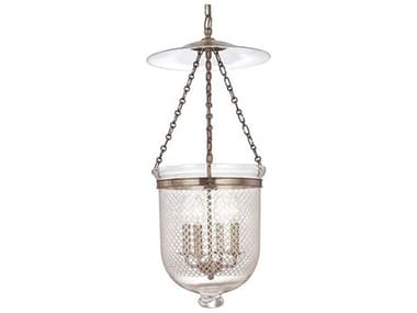 Hudson Valley Hampton 4-Light Historic Nickel Clear Glass Bell Candelabra Chandelier HV255HNC2