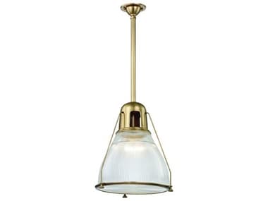 Hudson Valley Haverhill 16" 1-Light Aged Brass Glass Bell Pendant HV7315AGB