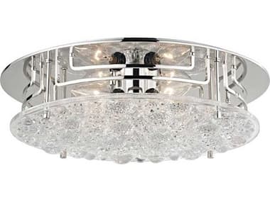 Hudson Valley Holland 15" 4-Light Polished Nickel Clear Glass Drum Flush Mount HV4315PN