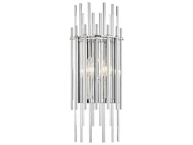 Hudson Valley Wallis 19" Tall 2-Light Polished Nickel Clear Glass Wall Sconce HV6300PN