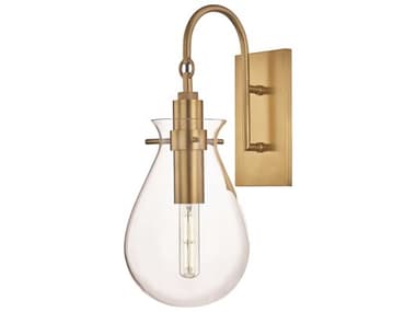 Hudson Valley Ivy 18&quot; Tall 1-Light Aged Brass Clear Glass LED Wall Sconce HVBKO100AGB