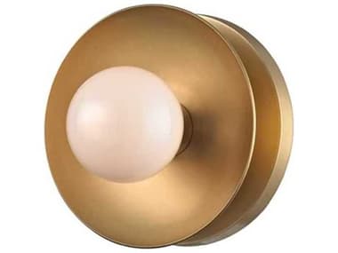 Hudson Valley Julien 4" Tall 1-Light Aged Brass Off White Glass LED Wall Sconce HV9801AGB