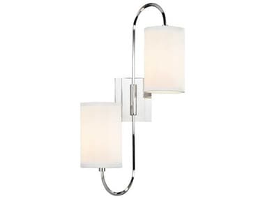 Hudson Valley Junius 22" Tall 2-Light Polished Nickel White Glass Wall Sconce HV9100PN