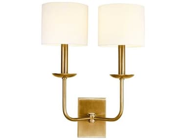 Hudson Valley Kings Point 19" Tall 2-Light Aged Brass Off White Wall Sconce HV1712AGB