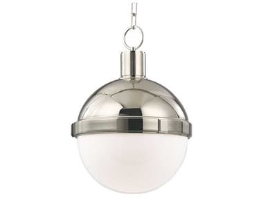 Hudson Valley Lambert 12" 1-Light Polished Nickel White Glass Globe Round Pendant HV612PN