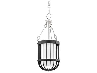 Hudson Valley Landon 1-Light Polished Nickel Black Cylinder Dome Mini Pendant HVBKO302PNBK