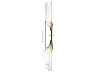 Hudson Valley Lefferts 26" Tall 2-Light Polished Nickel Glass Wall Sconce HV3526PN