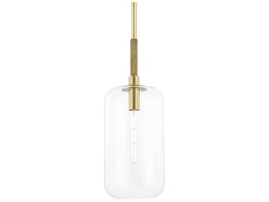 Hudson Valley Lenox Hill 11" 1-Light Aged Brass Glass LED Cylinder Mini Pendant HV6911AGB