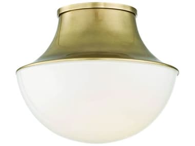 Hudson Valley Lighting Lettie Aged Brass 1-light 10'' Wide Glass LED Semi-Flush Mount HV9411AGB