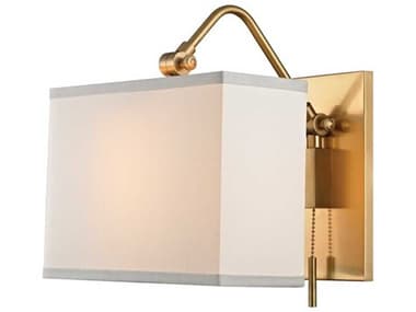 Hudson Valley Leyden 13" Tall 1-Light Aged Brass White Wall Sconce HV5421AGB