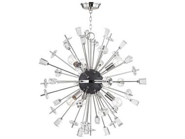 Hudson Valley Liberty 32" 6-Light Polished Nickel Crystal Sputnik Pendant HV5032PN