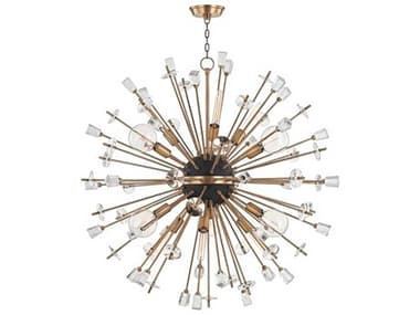 Hudson Valley Liberty 46" 6-Light Aged Brass Crystal Sputnik Pendant HV5046AGB