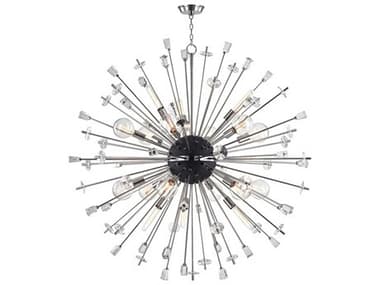 Hudson Valley Liberty 60" 6-Light Polished Nickel Crystal Sputnik Pendant HV5060PN