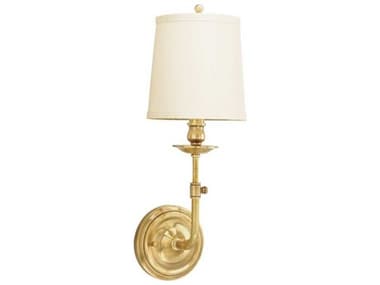 Hudson Valley Logan 18" Tall 1-Light Aged Brass Off White Wall Sconce HV171AGB