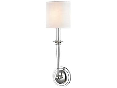 Hudson Valley Lourdes 18" Tall 1-Light Polished Nickel Off White Wall Sconce HV1231PN