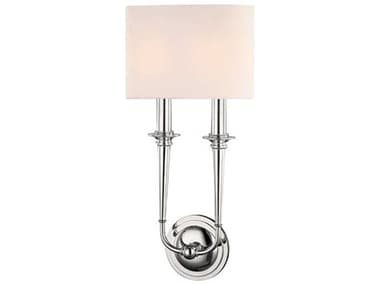 Hudson Valley Lourdes 19" Tall 2-Light Polished Nickel Off White Wall Sconce HV1232PN