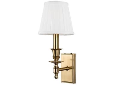 Hudson Valley Ludlow 13" Tall 1-Light Aged Brass Off White Wall Sconce HV6801AGB
