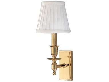 Hudson Valley Ludlow 13" Tall 1-Light Polished Brass Off White Wall Sconce HV6801PB