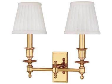 Hudson Valley Ludlow 13" Tall 2-Light Aged Brass Off White Wall Sconce HV6802AGB