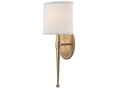 Hudson Valley Madison 19" Tall 1-Light Aged Brass White Wall Sconce HV6120AGB
