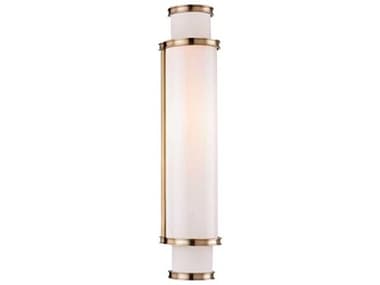 Hudson Valley Malcolm 4" Wide 1-Light Aged Brass White Glass LED Vanity Light HV6622AGB