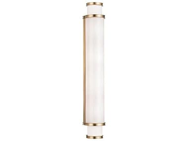 Hudson Valley Malcolm 4" Wide 1-Light Aged Brass White Glass LED Vanity Light HV6630AGB