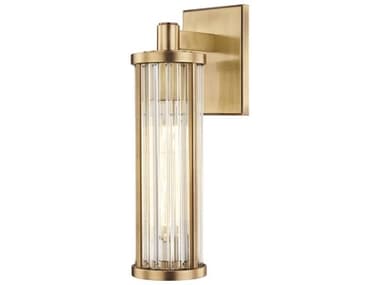 Hudson Valley Marley 14" Tall 1-Light Aged Brass Clear Glass Wall Sconce HV9121AGB
