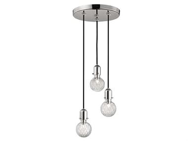 Hudson Valley Marlow 10" 3-Light Polished Nickel Clear Glass Round Mini Pendant HV1103PN