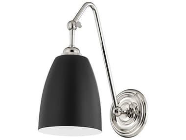 Hudson Valley Millwood 1-Light Polished Nickel Black Swing Wall Sconce HV3021PNBK