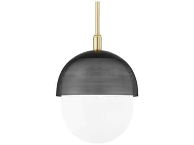 Hudson Valley Nyack 1-Light Aged Brass Black LED Pendant HV6119AGBBK